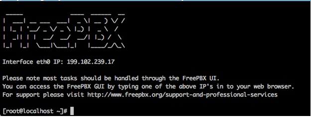 نصب موفقیت امیز برنامه FREEPBX